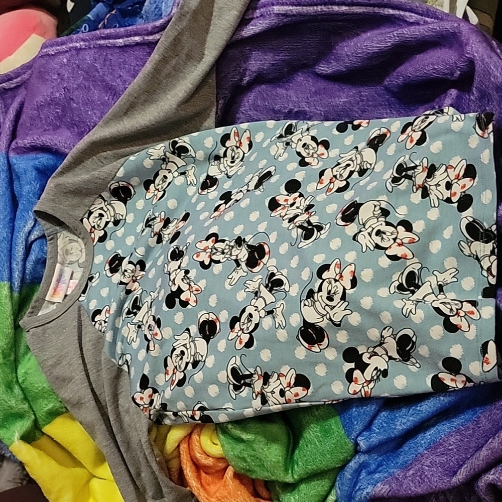 Lularoe Disney Long Sleeve Minnie Mouse Shirt Little Girls Size 6 Baseball Style
